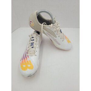 New Balance SD100v4 White Purple Yellow Mens Track & Field Cleats Sz 8.5 EU 42